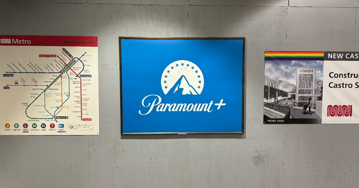 BLANK Billboard Paramount Plus Muni WEBP TD A billboard for Paramount Plus inside a BART/Muni station in San Francisco, California. (Photo by Matthew Keys for The Desk)