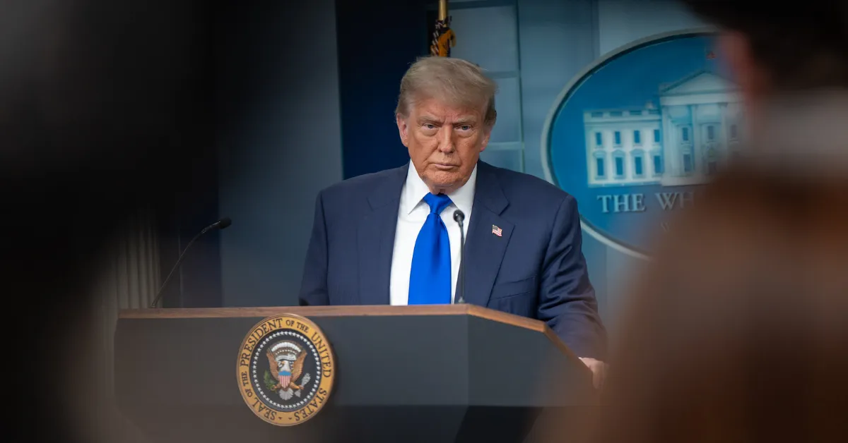 President Donald Trump holds a press conference with Attorney General Pam Bondi and Deputy Attorney General Todd Blanche in the James S. Brady Press Briefing Room on Friday, June 27, 2025. (Official White House Photo by Abe McNatt)
