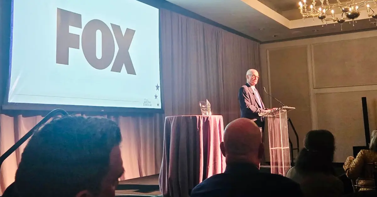 Fox Television Stations CEO Jack Abernethy accepts an award during the Media Institute's Free Speech America Gala on Tuesday, October 27, 2026. (Photo courtesy Fox Television Stations/Obtained by The Desk)