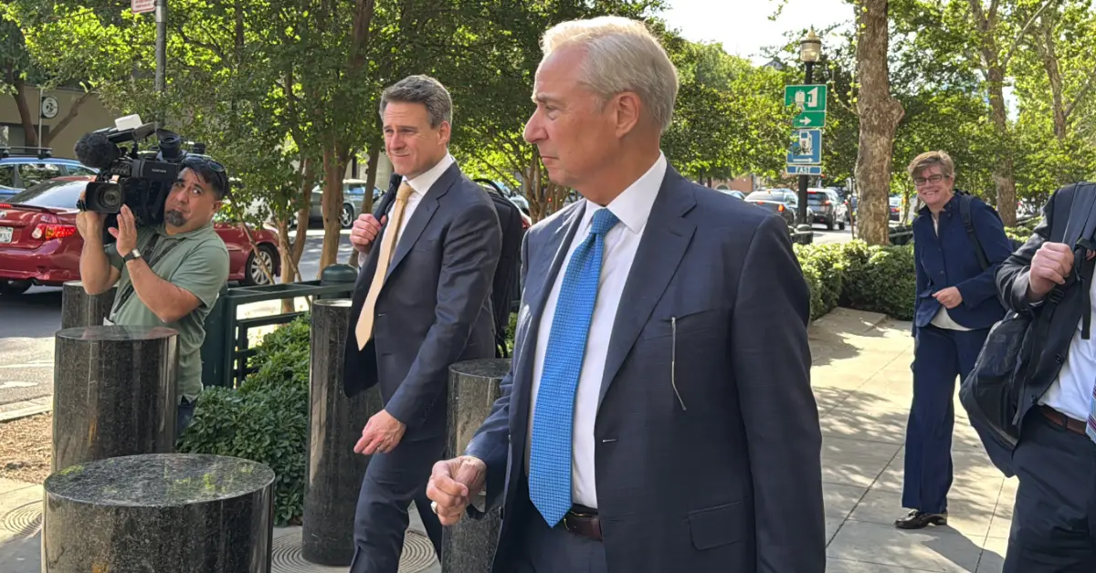 BLANK Perry Sook Nexstar April 2026 WEBP TD Nexstar CEO Perry Sook exits the U.S. Courthouse in Sacramento, California. (Photo by Matthew Keys for The Desk)